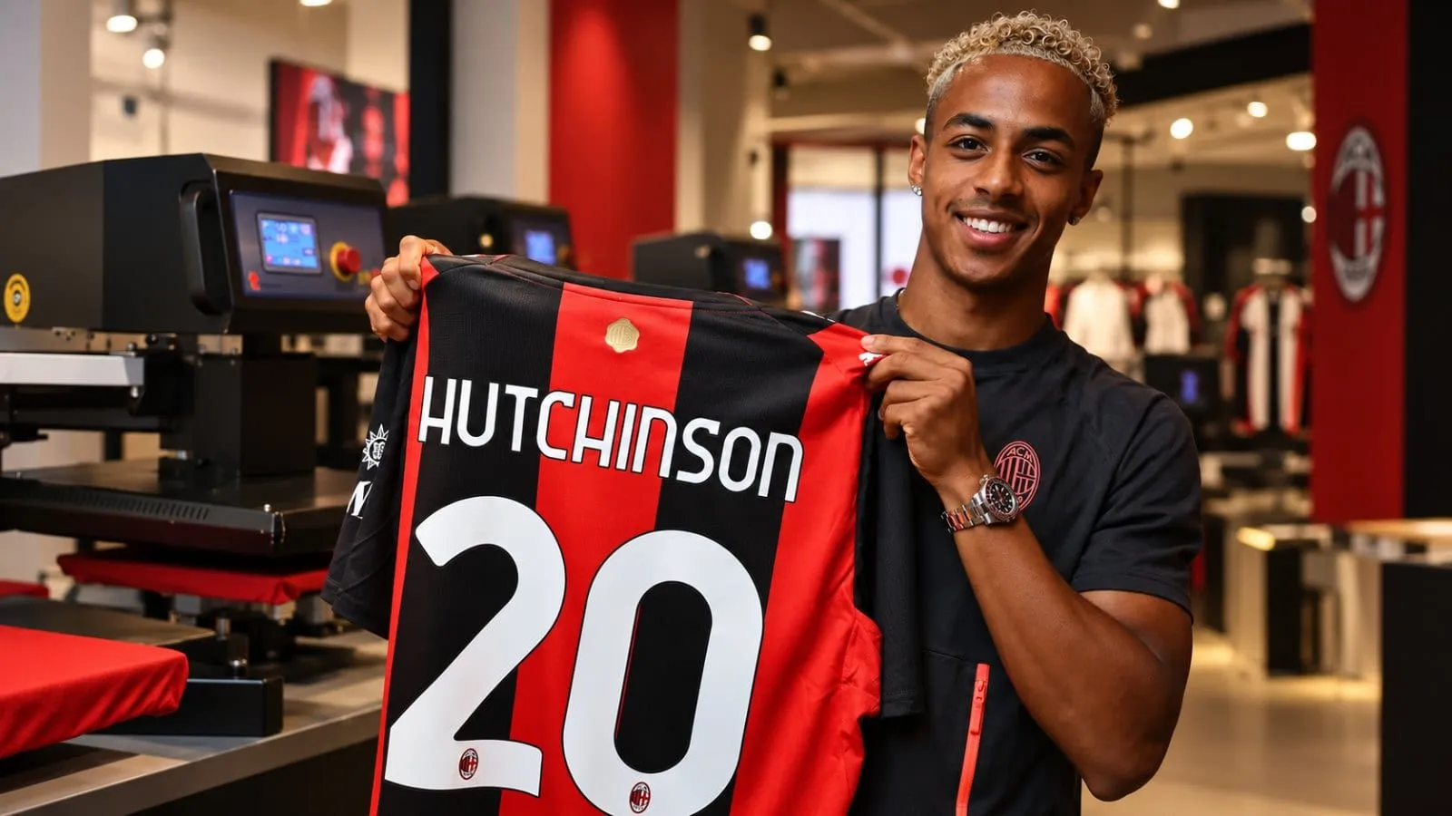 Omari Hutchinson prezentuje koszulkę